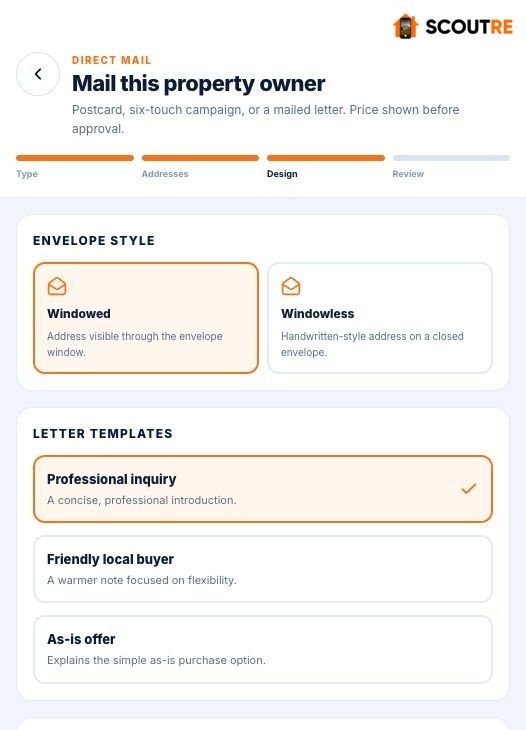 SCOUTRE letter and envelope choices